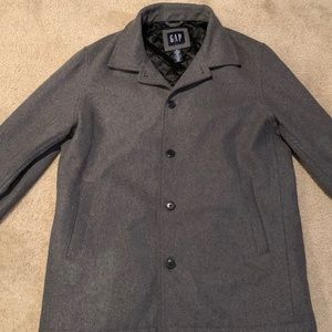 GAP - Gray - Wool - Peacoat - Button Down - XL-MEN